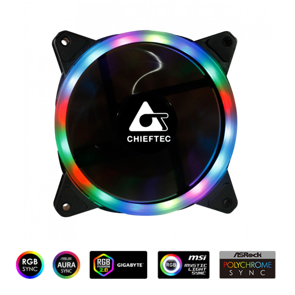 Ventilator Chieftec AF-12RGB 120mm, črna RGB