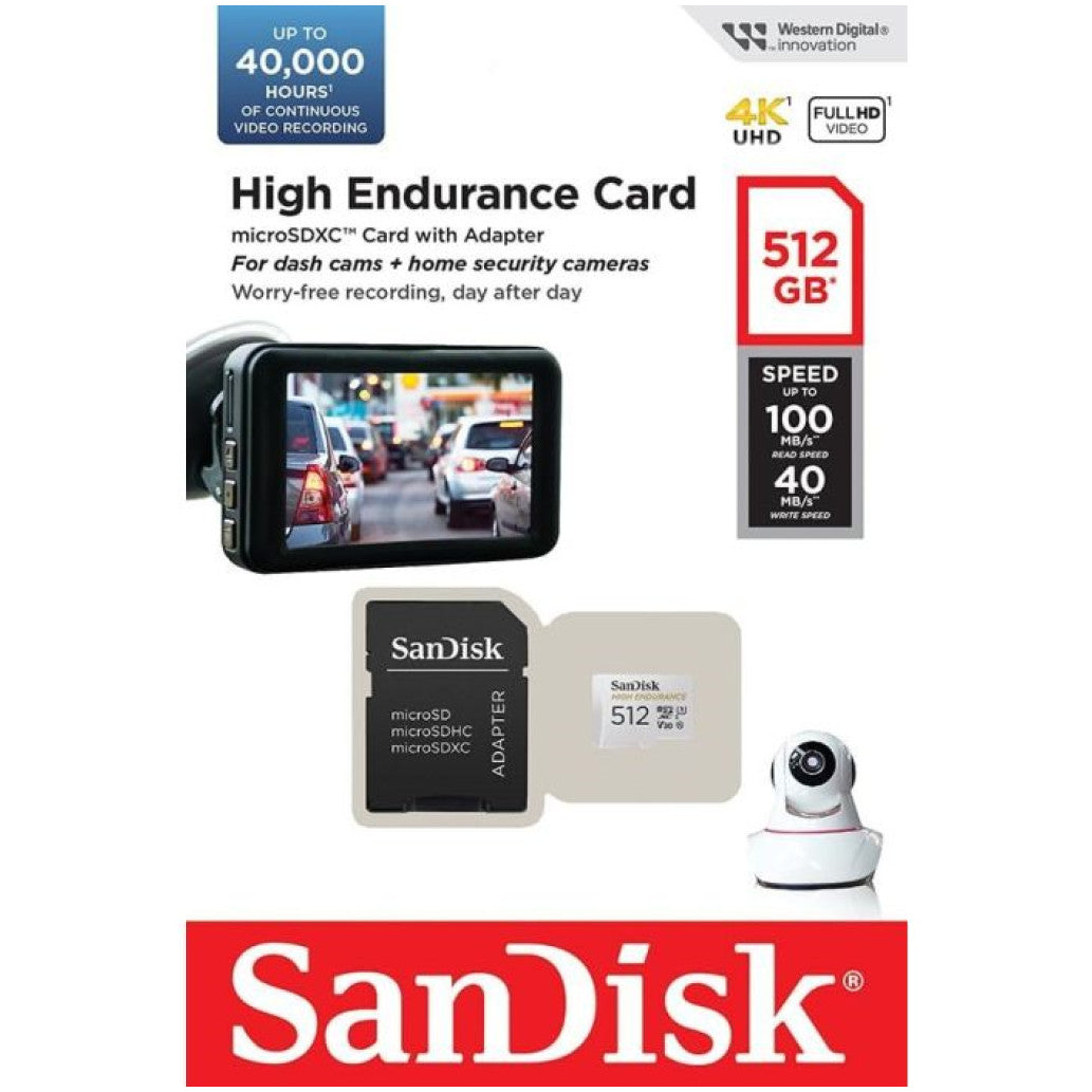 Spominska kartica SDHC-Micro 512GB Sandisk High Endurance /U3 V30 (SDSQQNR-512G-GN6IA)