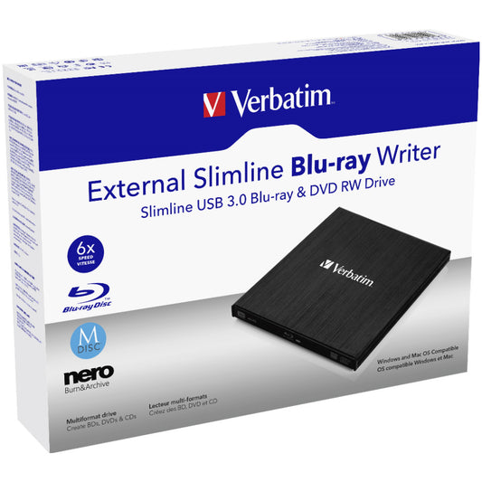 Blueray Externi zapisovalnik USB Verbatim Slimline (43890)