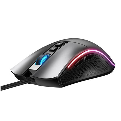 Miš USB Inphic PW6 optična gaming RGB 4800DPI - siva