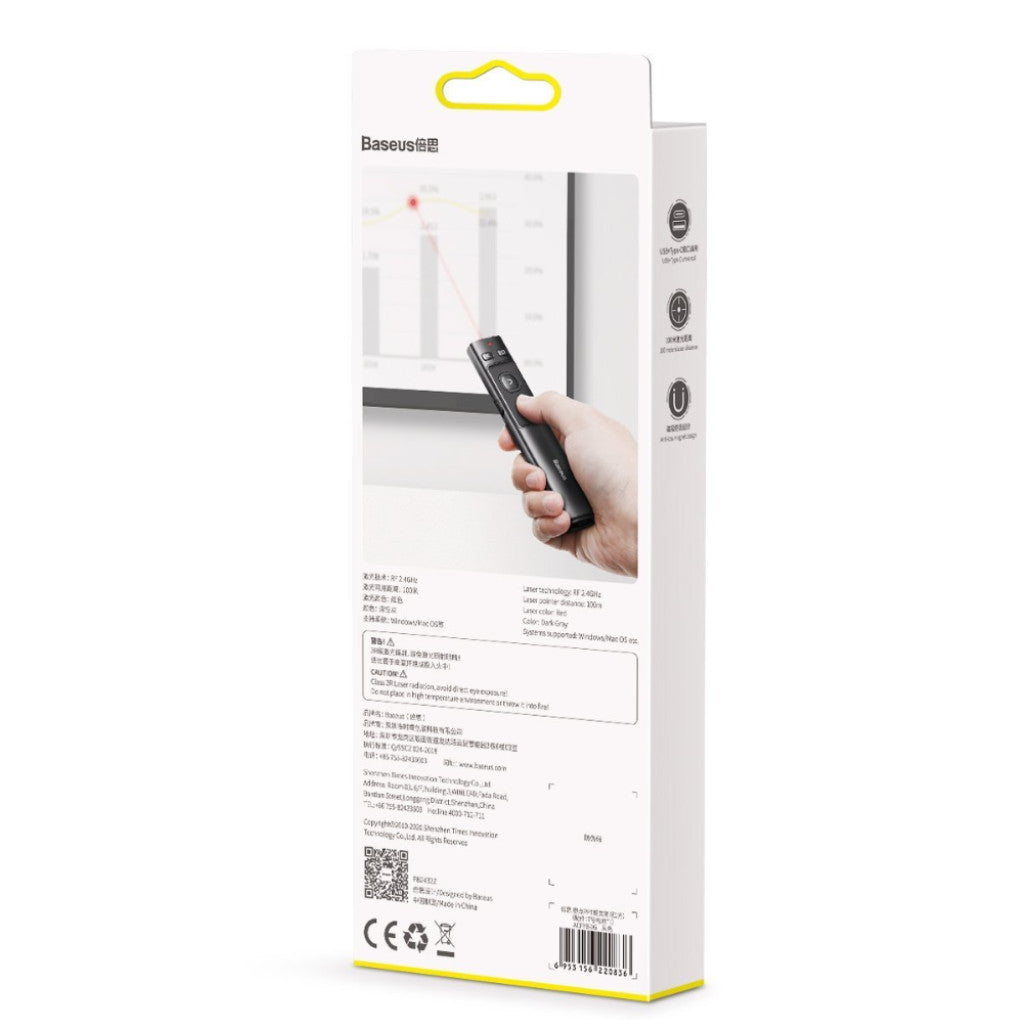 Presenter Baseus Orange Dot Brezžični rdeči laser (ACFYB-0G)