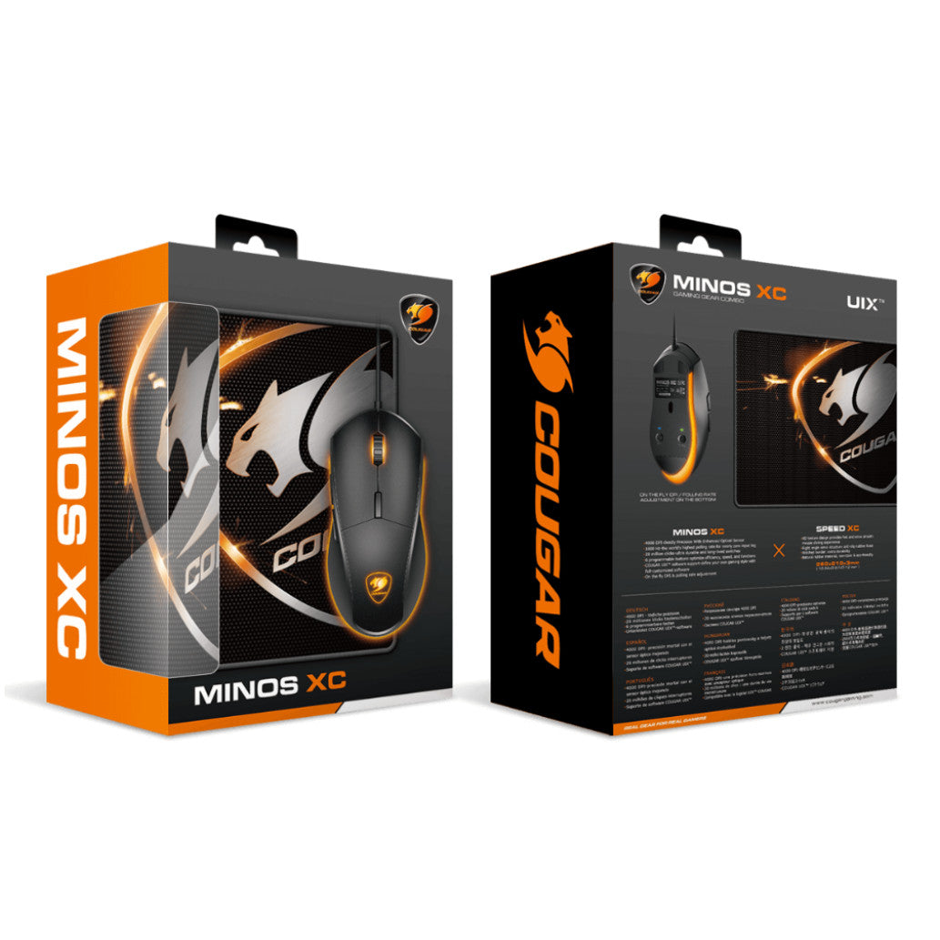 Gaming miška Žična Cougar Minos XC , črna + podloga črna (CGR-MINOS XC)