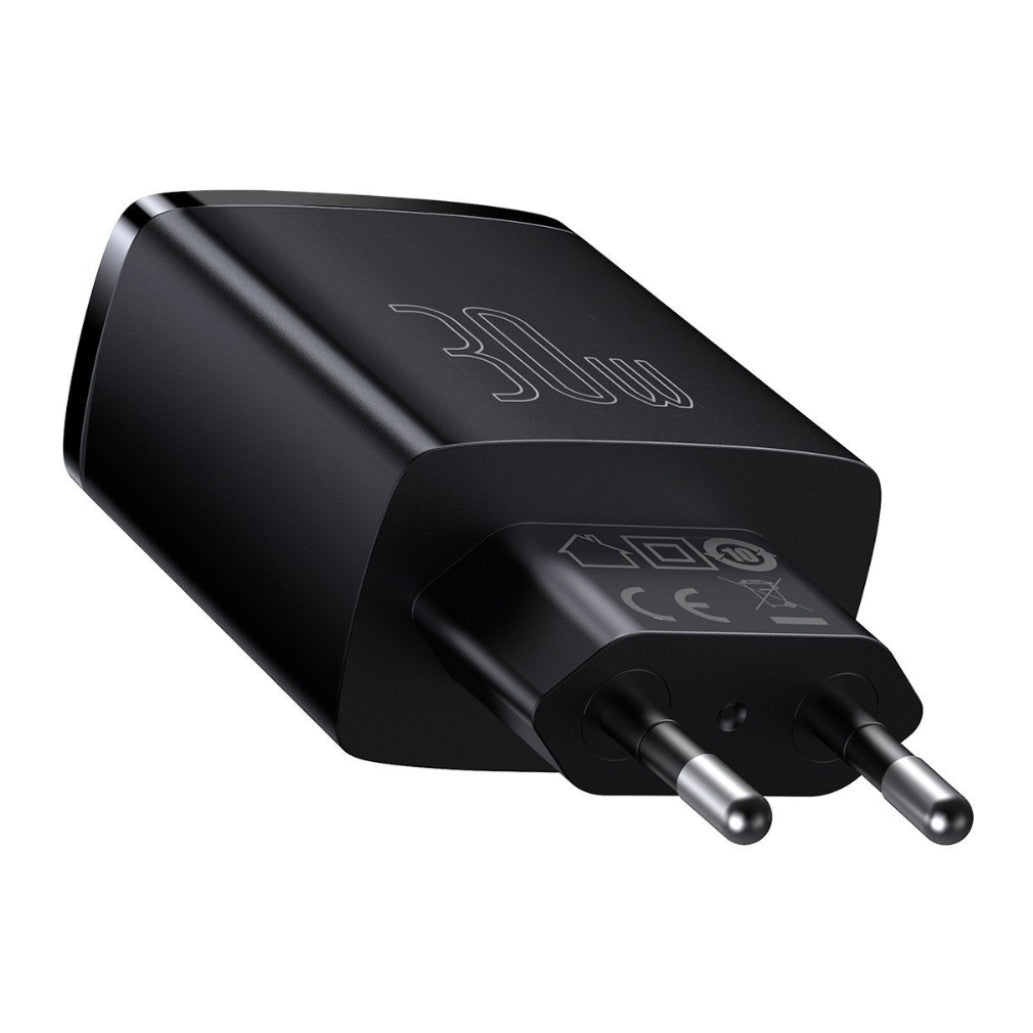 Hišni polnilec 100-240V => 2x USB-A (ž) 1x USB-C 30W za mobilni telefon ali tablični računalnik Baseus PD3 + QC3 - črn (CCXJ-E01)