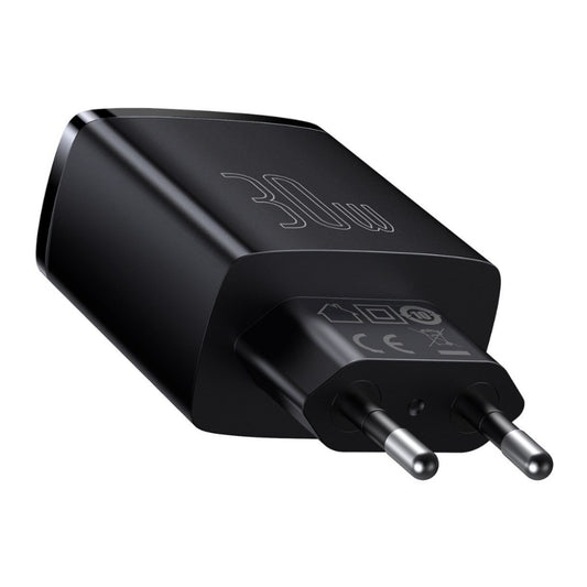 Hišni polnilec 100-240V => 2x USB-A (ž) 1x USB-C 30W za mobilni telefon ali tablični računalnik Baseus PD3 + QC3 - črn (CCXJ-E01)