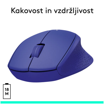 Miš Logitech brezžična optična M330 modra silent plus (910-004910)