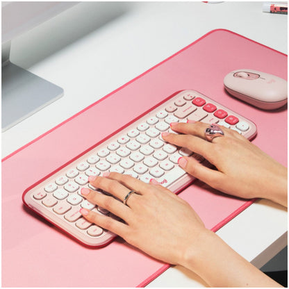 Tipkovnica brezžična + Bluetooth Logitech Pop Icon Keys US international | SLO gravura roza (920-013073)
