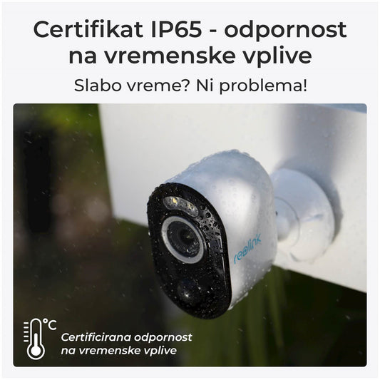 Zunanja nadzorna kamera Reolink 2880x1620 WiFi horizontalno 100° barvni nočni pogled (Argus Series B330 Wh)