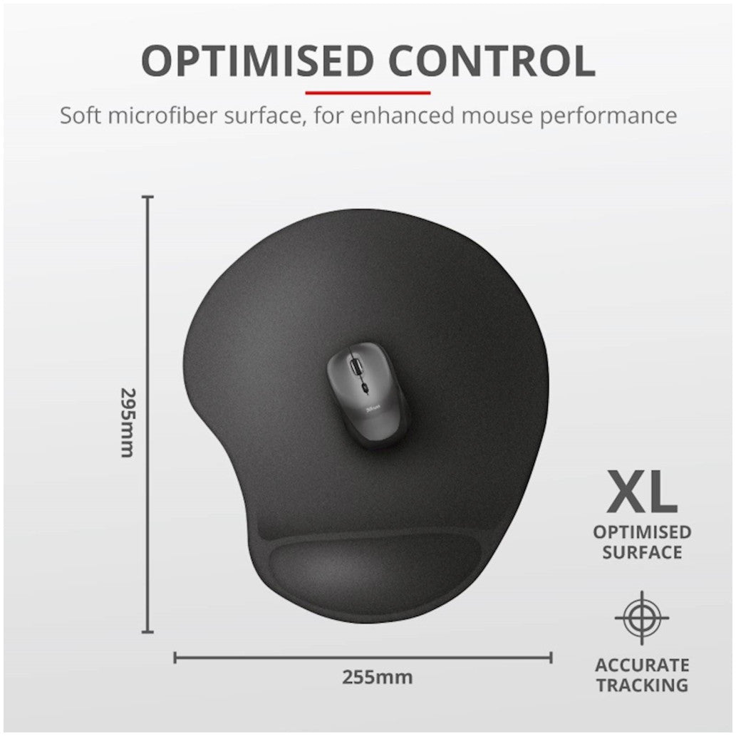 Podloga za miško z gelom ergonomska Trust BigFoot XL črna (23728)