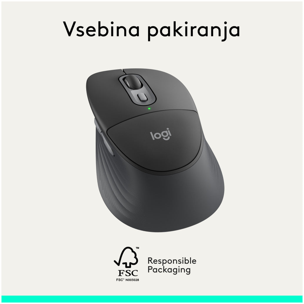 Miš Bluetooth Logitech Signature Comfort Plus M850 L velikost grafitna (910-007715)