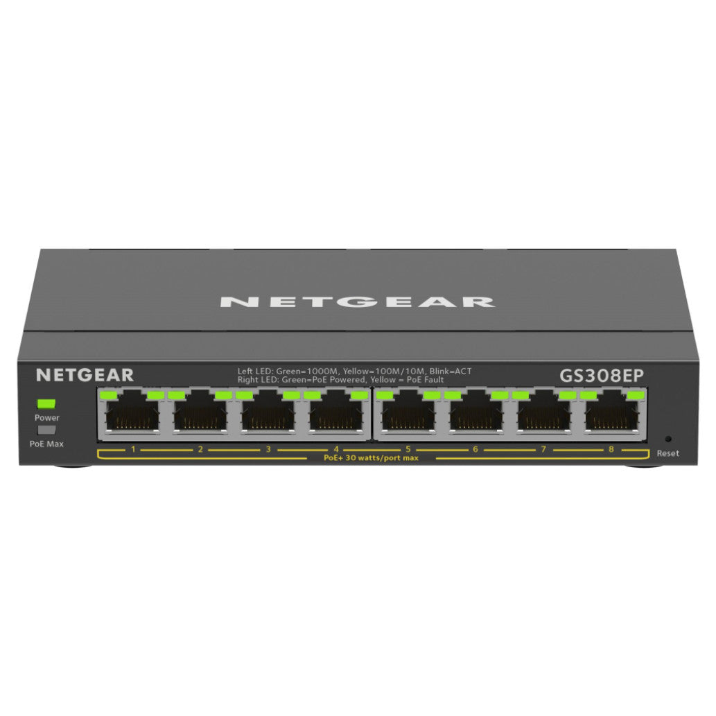 STIKALO 8-PORT Netgear GS308EP-100PES 10/100/1000 PoE+ Managed (GS308EP-100PES)