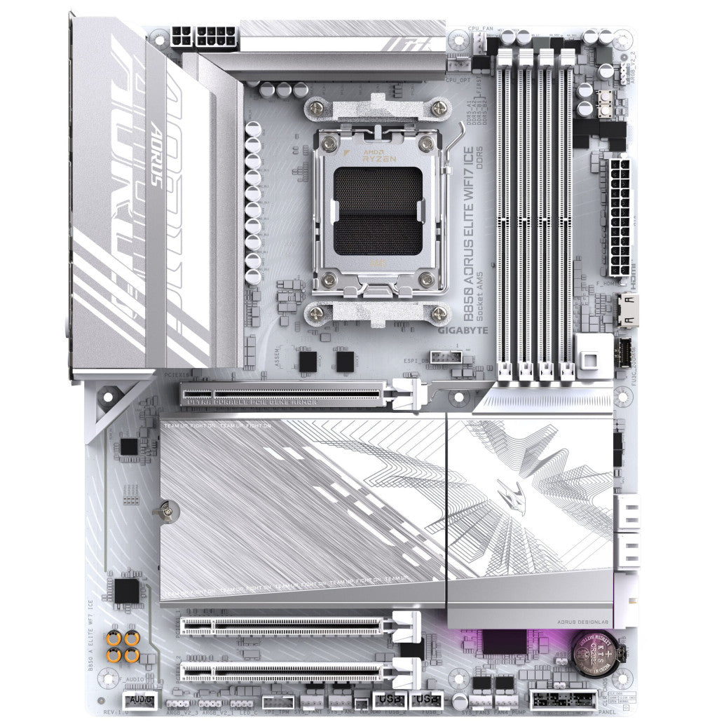 Osnovna plošča AM5 GigaByte B850 Aorus Elite WiFi 7 ICE ATX 1xHDMI 1.4 1xDisplayPort 1.4