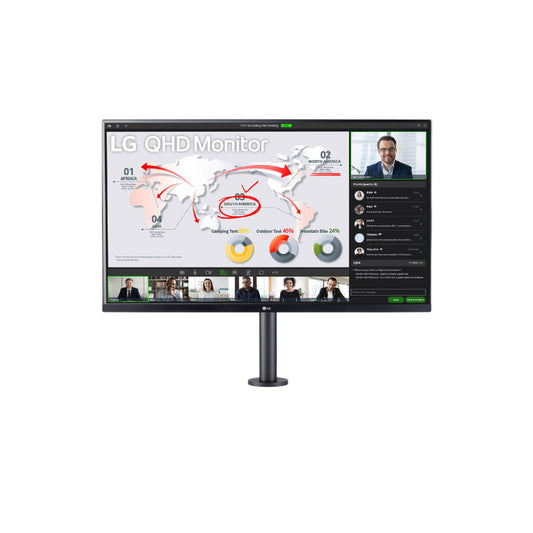 Monitor LG 80 cm (31,5") 32QP880N-B.AEU 2560x1440 75Hz IPS 5ms 2xHDMI DisplayPort USB-C 96W 2xUSB3.2 Pivot Zvočniki 2x5W  sRGB99% FreeSync KVM HDR10 črna