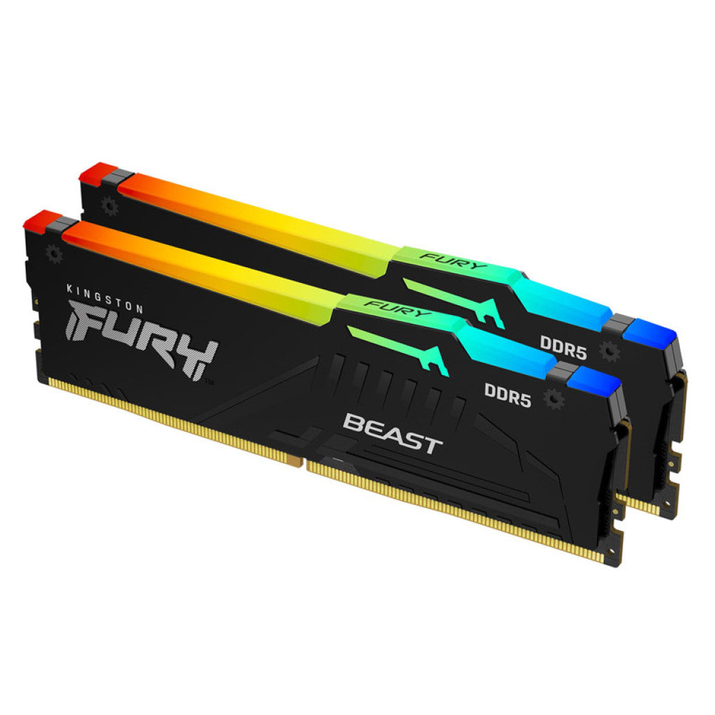 DDR5 64GB 6000MHz CL38 KIT (2x32GB) Kingston RGB Fury Beast 1,35V črna (KF560C36BBEAK2-64)