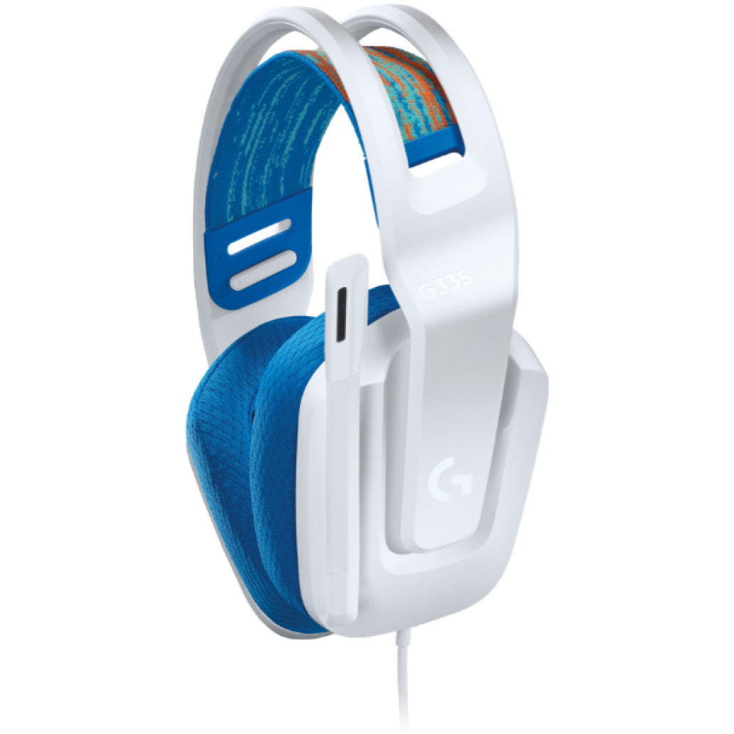 Slušalke Logitech G335 gaming žične naglavne 2x 3,5mm stereo z mikrofonom tudi za Xbox® PlayStation® Nintendo Switch™ - bele (981-001018)