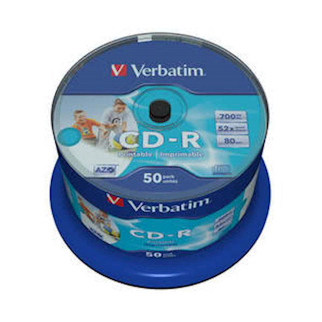 MEDIJ CD-R 700MB 52x Print Verbatim 50cake NO-ID 43438