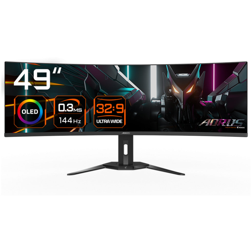 Monitor GigaByte 124,5 cm (49,0") CO49DQ 5120x1440 Curved Gaming 144Hz OLED 0,03ms 2xHDMI DisplayPort USB-C 18W 2xUSB3.2 HAS Zvočniki 2x5W  DCI-P3-99% FreeSync Premium Pro KVM HDR400 Aorus