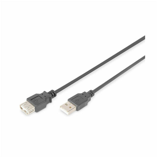 Kabel USB A => A 1,8m - podaljšek Digitus dvojno oklopljen črn