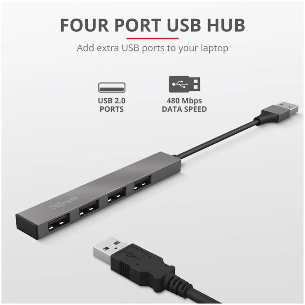 HUB USB 2.0 4portni Trust HALYX 4 (23786)