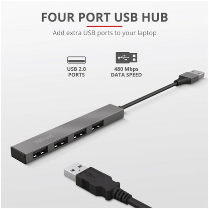 HUB USB 2.0 4portni Trust HALYX 4 (23786)
