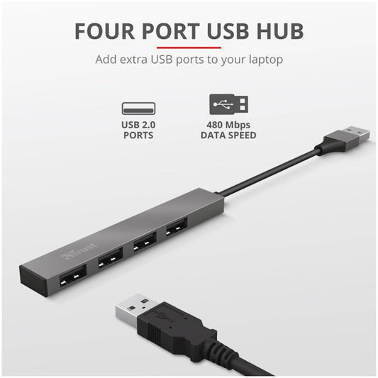 HUB USB 2.0 4portni Trust HALYX 4 (23786)