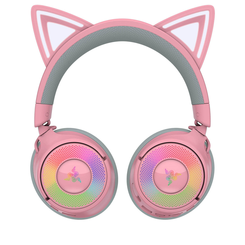 Slušalke brezžične Razer naglavne z mikrofonom BT/1x3,5mm/USB Kraken Kitty V3 Pro roza Gaming (RZ04-05170200-R3M1)