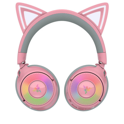 Slušalke brezžične Razer naglavne z mikrofonom BT/1x3,5mm/USB Kraken Kitty V3 Pro roza Gaming (RZ04-05170200-R3M1)