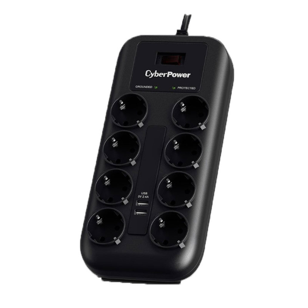 Razdelilec CyberPower 1,80m 8x230V SurgeProtector prenapetostna zaščita (P0820SUF0-DE)