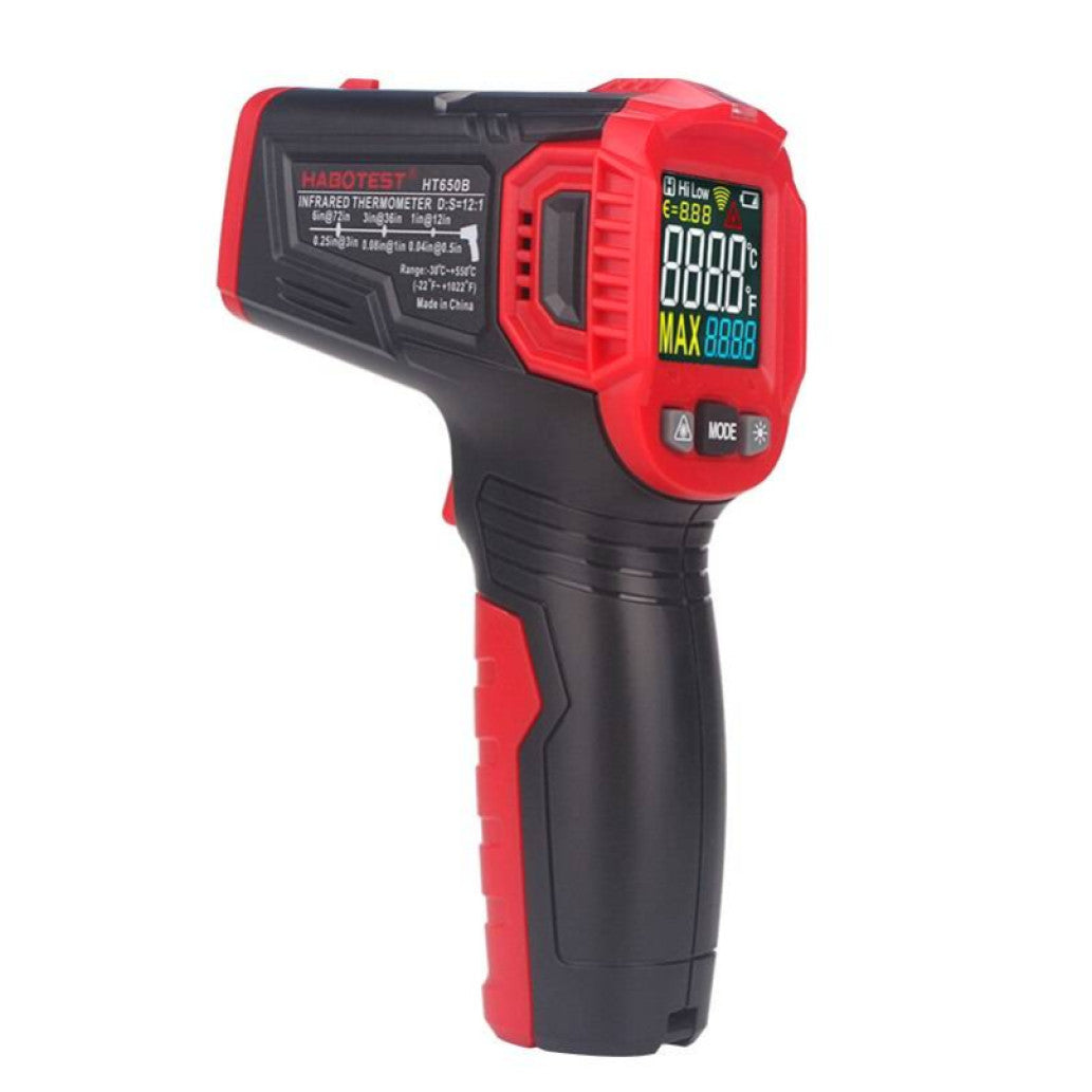 Digitalni termometer Habotest HT650B, brezkontaktni laserski, merilno območje -30 do 550°C