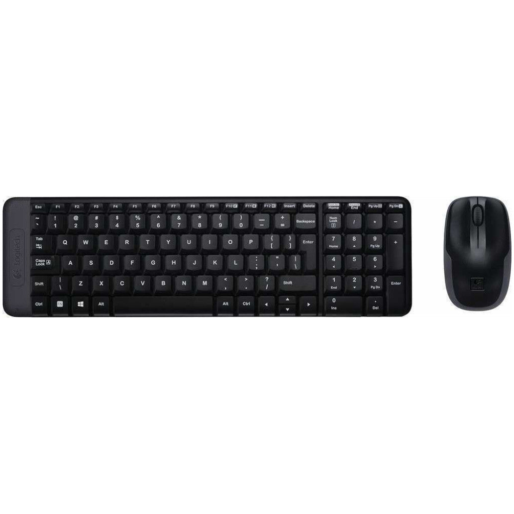 Tipkovnica in miš Logitech brezžična desktop MK220 US international črna (920-003168US)