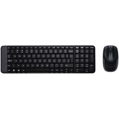 Tipkovnica in miš Logitech brezžična desktop MK220 US international črna (920-003168US)