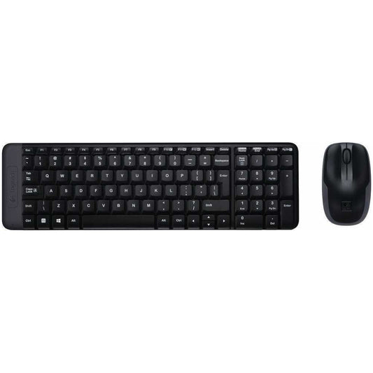 Tipkovnica in miš Logitech brezžična desktop MK220 US international črna (920-003168US)