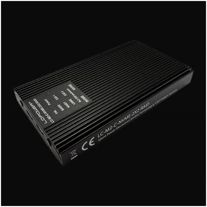 Ohišje za SSD disk M.2 => USB-C PCIe NVMe USB 3.2 Gen2 RAID 0/1 aluminij LC-Power (LC-M2-C-NVME-2X2-RAID)