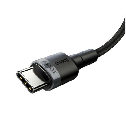 Kabel USB-C => USB-C tekstil ovoj 2,00m 20V/5A 100W PD2 Baseus Cafule črn/siv (CATKLF-ALG1)