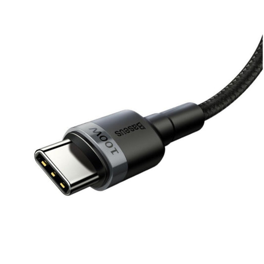 Kabel USB-C => USB-C tekstil ovoj 2,00m 20V/5A 100W PD2 Baseus Cafule črn/siv (CATKLF-ALG1)