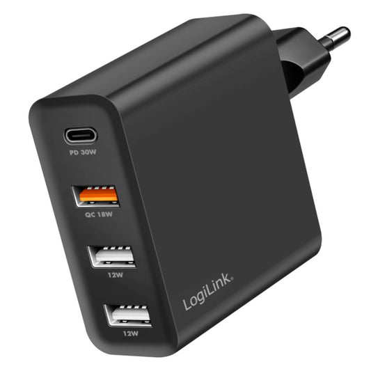 Hišni polnilec 110-240V => 1x USB-C 3x USB-A 48W LogiLink (PA0377)