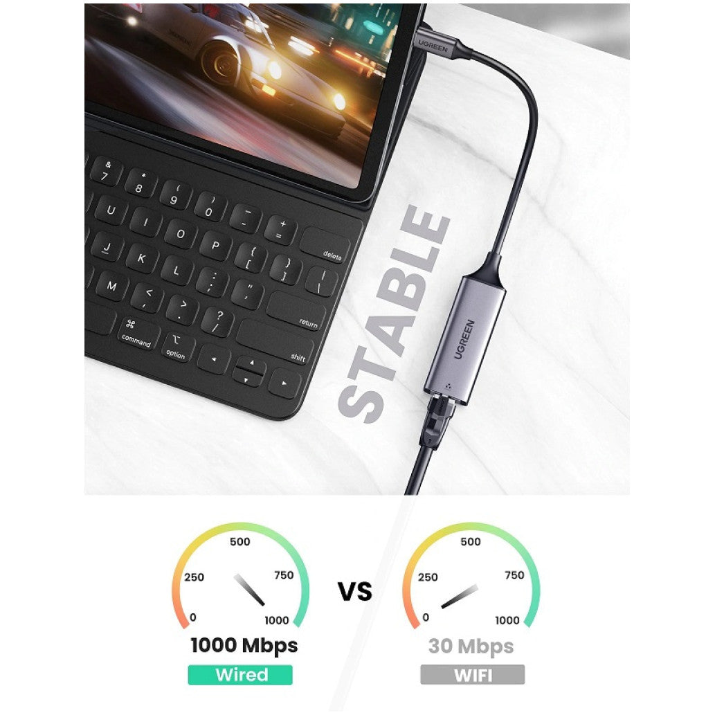 Mrežni adapter USB-C => LAN RJ45 100/1000 Ugreen gigabit (50737)