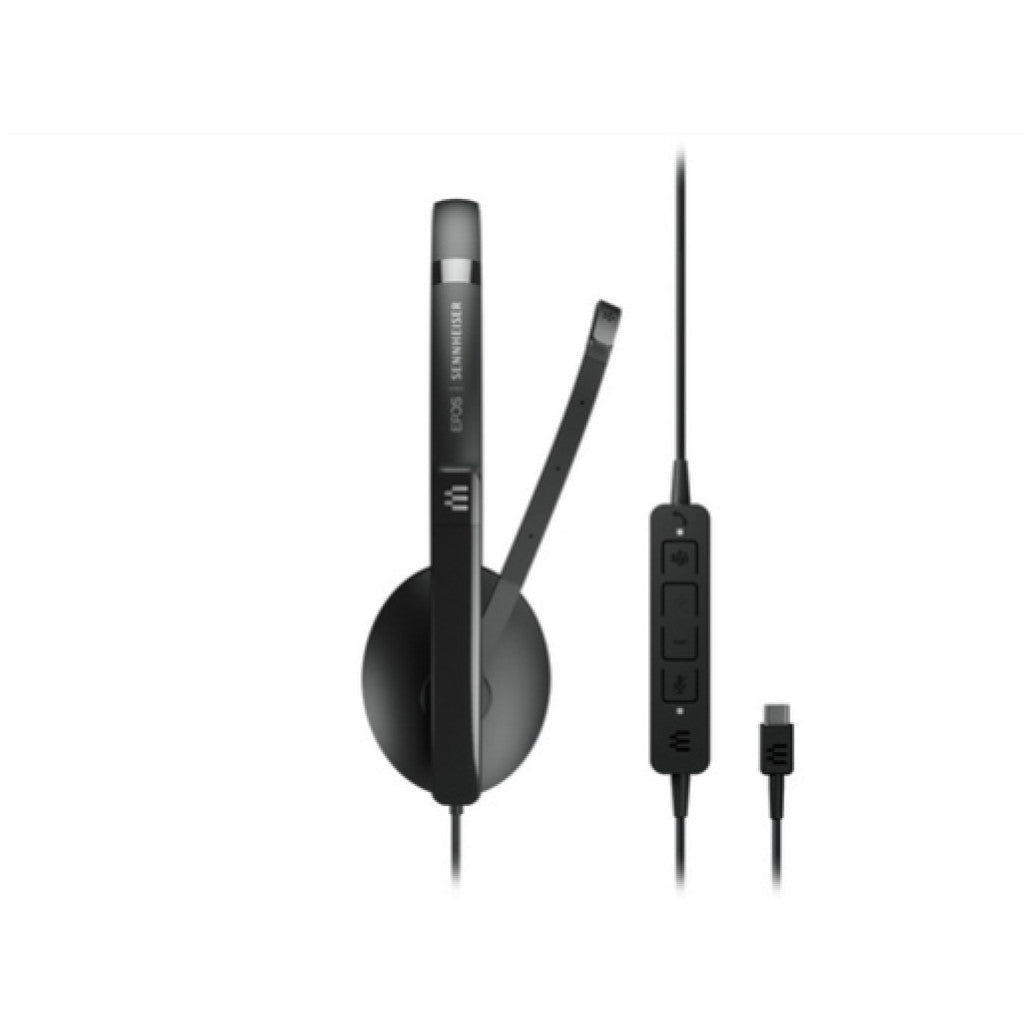 Slušalke žične EPOS naglavne z mikrofonom USB-C ADAPT 130T črne mono (1000903)