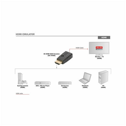 Digitus adapter HDMI M-HDMI Ž 4K EDID Emulator DA-70466
