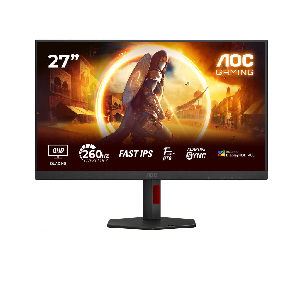 Monitor AOC 68,6 cm (27,0") Q27G4ZR 2560x1440 Gaming 260Hz-OC Fast-IPS 0,3ms 2xHDMI DisplayPort Pivot Zvočniki  DCI-P3-95% AdaptiveSync HDR400 G4