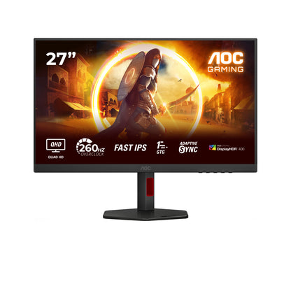 Monitor AOC 68,6 cm (27,0") Q27G4ZR 2560x1440 Gaming 260Hz-OC Fast-IPS 0,3ms 2xHDMI DisplayPort Pivot Zvočniki  DCI-P3-95% AdaptiveSync HDR400 G4
