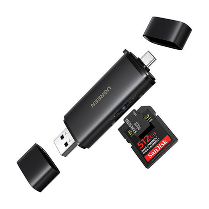 Zunanji čitalec kartic USB-C/A SD microSD Ugreen črn