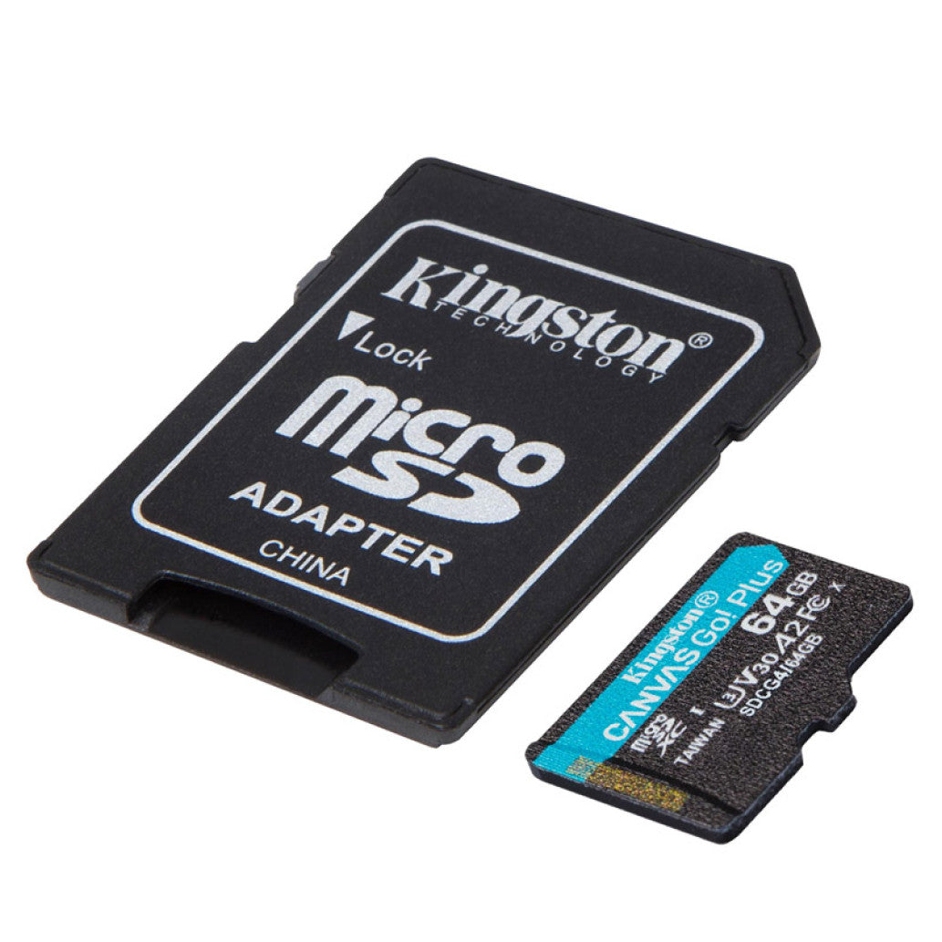 Spominska kartica SDXC 64GB Kingston GO 200MB/s/100MB/s U3 V30 UHS-I A2 +adapter (SDCG4/64GB)