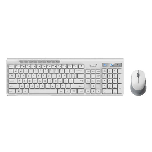 Tipkovnica in miš Genius brezžična + Bluetooth Slim Star 8230 SLO bela (31340015411)
