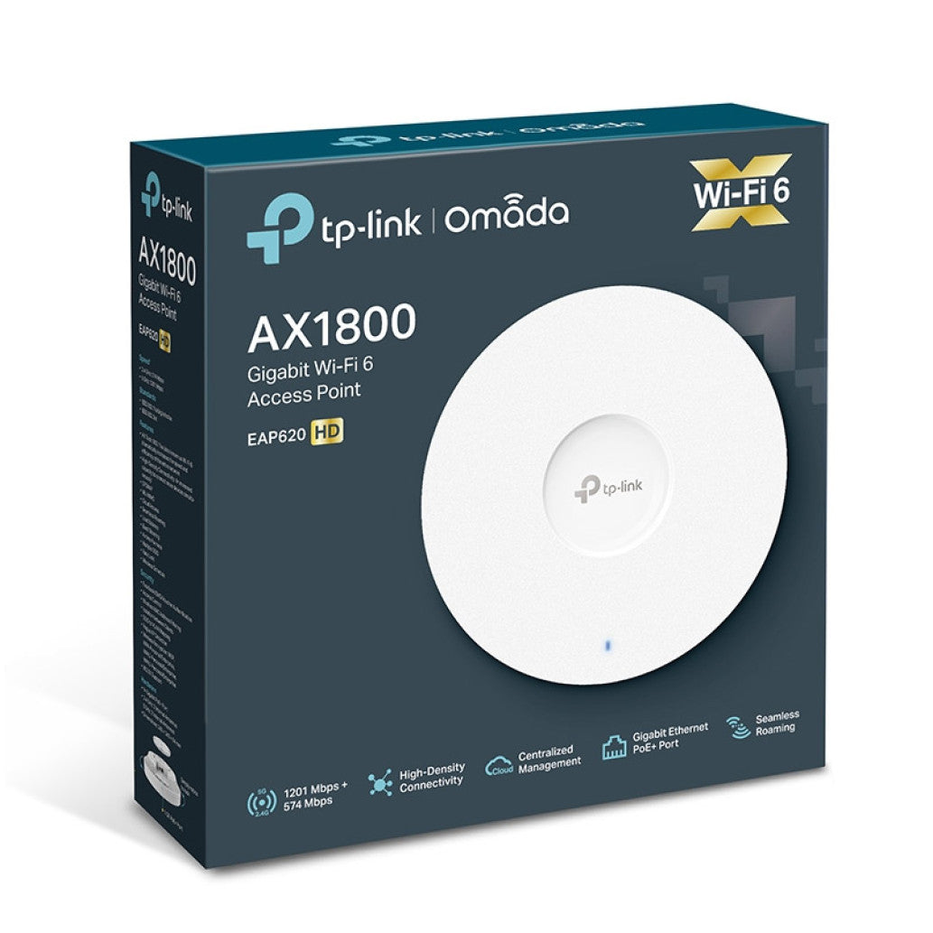 Dostopna točka TP-Link EAP620 HD WiFi5 802.11 a/b/g/n/ac/ax AX1800 1201Mb/s MU-MIMO PoE+ MESH 4x notranja antena (EAP620 HD V3.2)