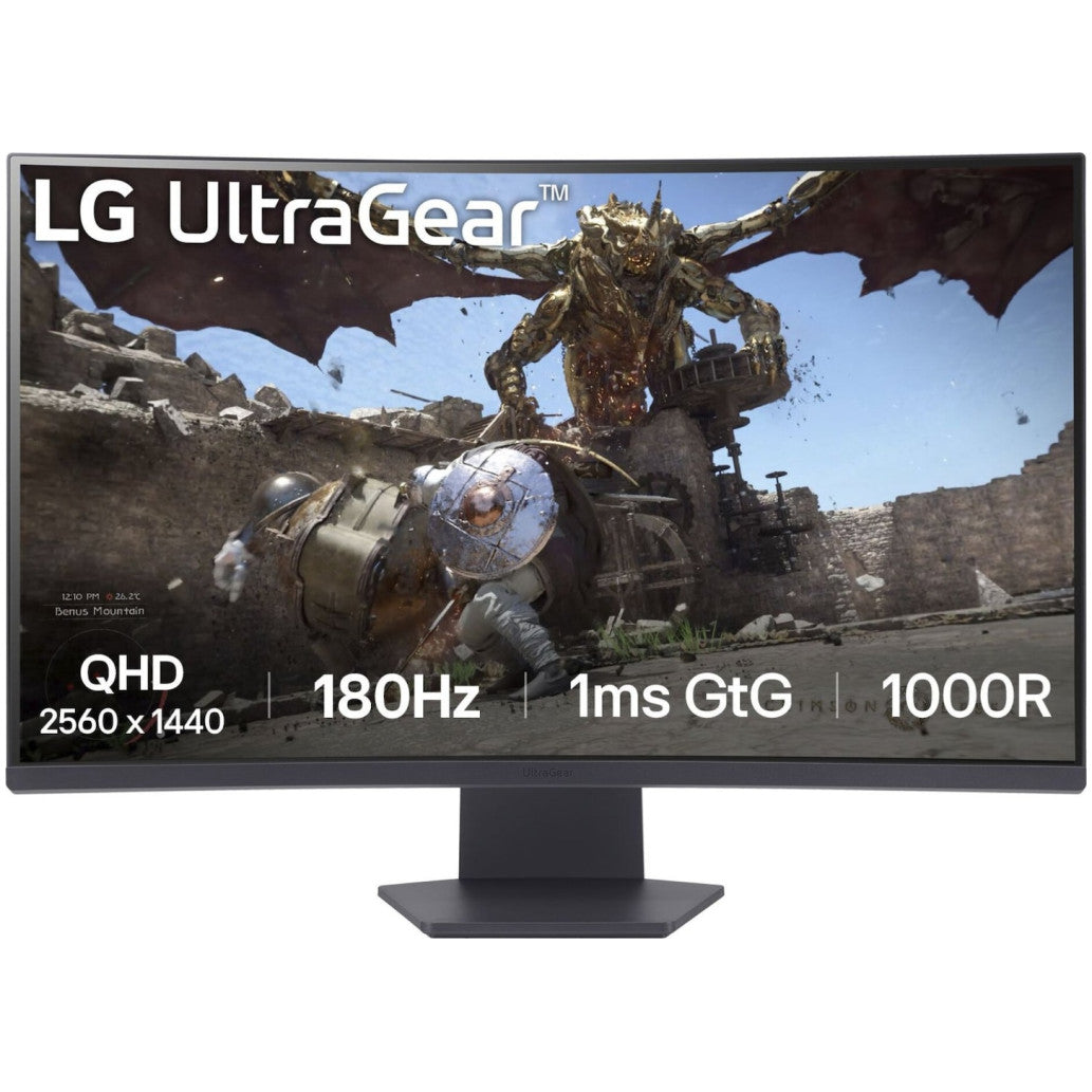 Monitor LG 80 cm (31,5") 32GS60QC-B 2560x1440 Curved Gaming 180Hz VA 1ms 2xHDMI DisplayPort  sRGB99% FreeSync HDR10 UltraGear