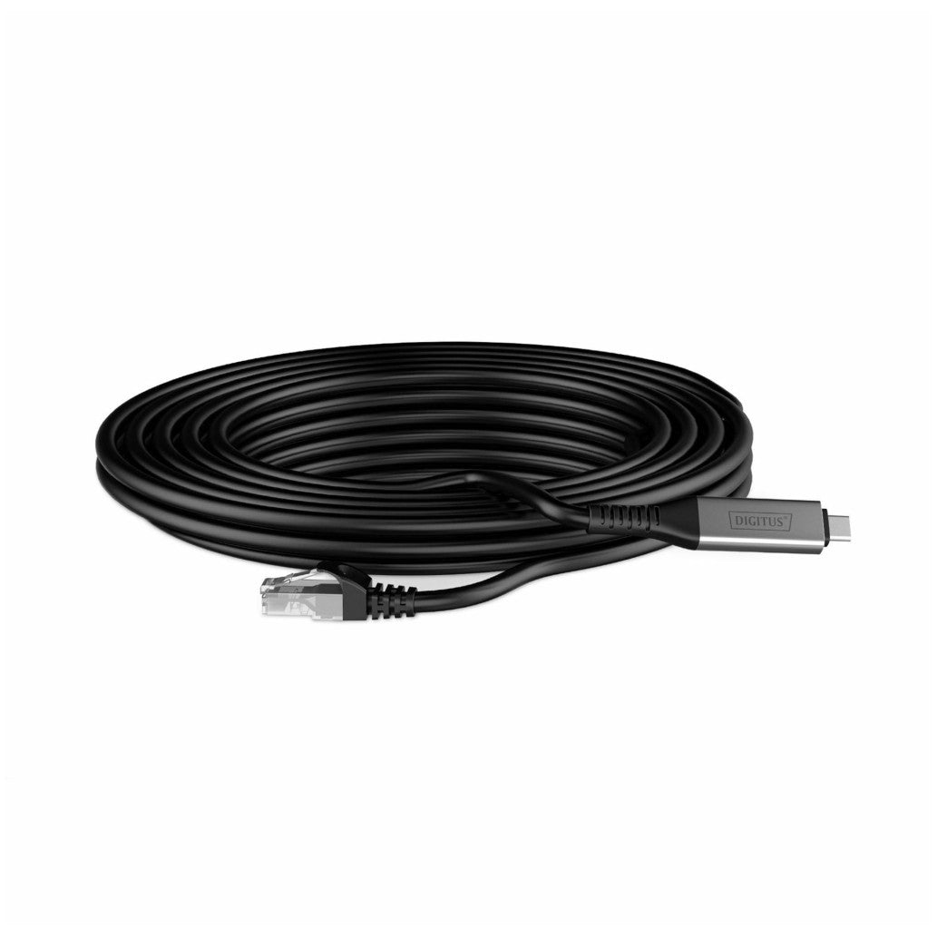 Kabel USB-C(m) => UTP Cat6a RJ45 2,00m 1Gb/s Digitus črn (AK-300601-020-S)