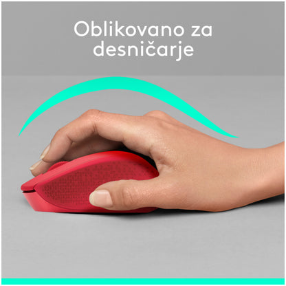 Miš Logitech brezžična optična M330 rdeča silent plus (910-004911)