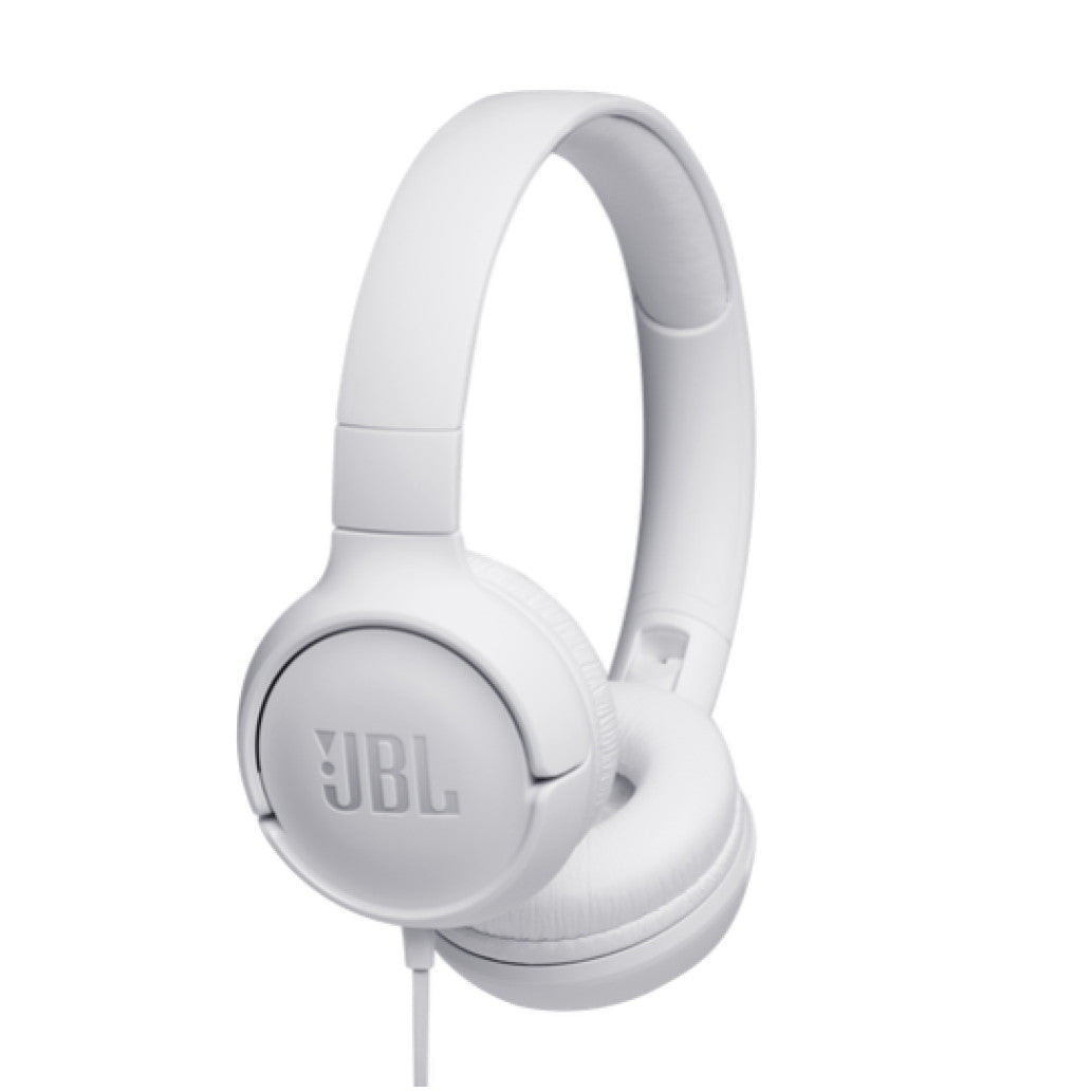 Slušalke žične JBL naglavne z mikrofonom 1x3,5mm Tune 500 bele (JBLT500WHT)