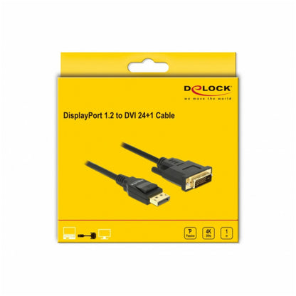 Kabel DisplayPort(m) => DVI (24+1)(m) 4K/30Hz 1,00m Delock črn (85312)