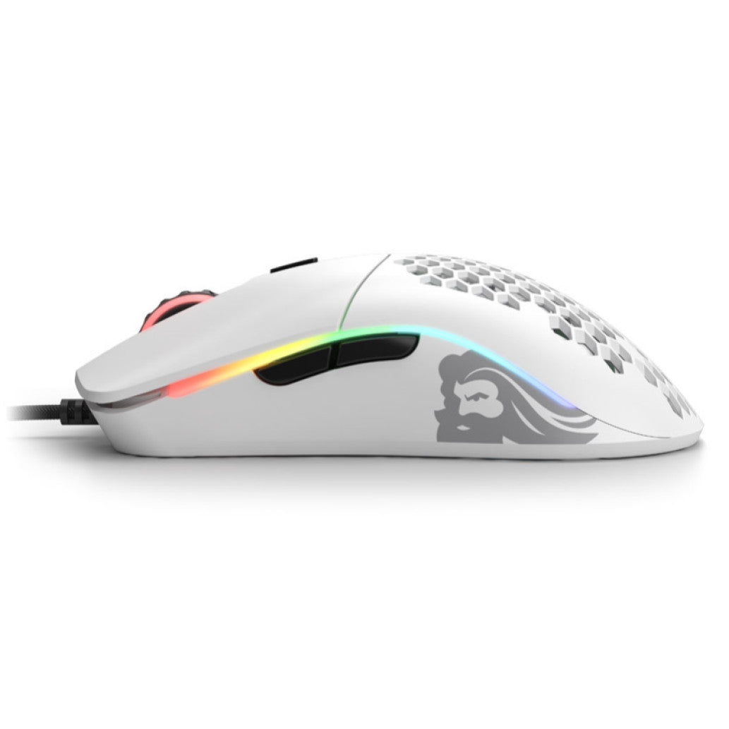 Gaming miška Žična Glorious Race Model O, bela mat (GO-WHITE)